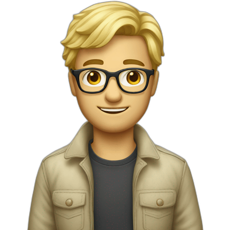 homme blond a lunette emoji