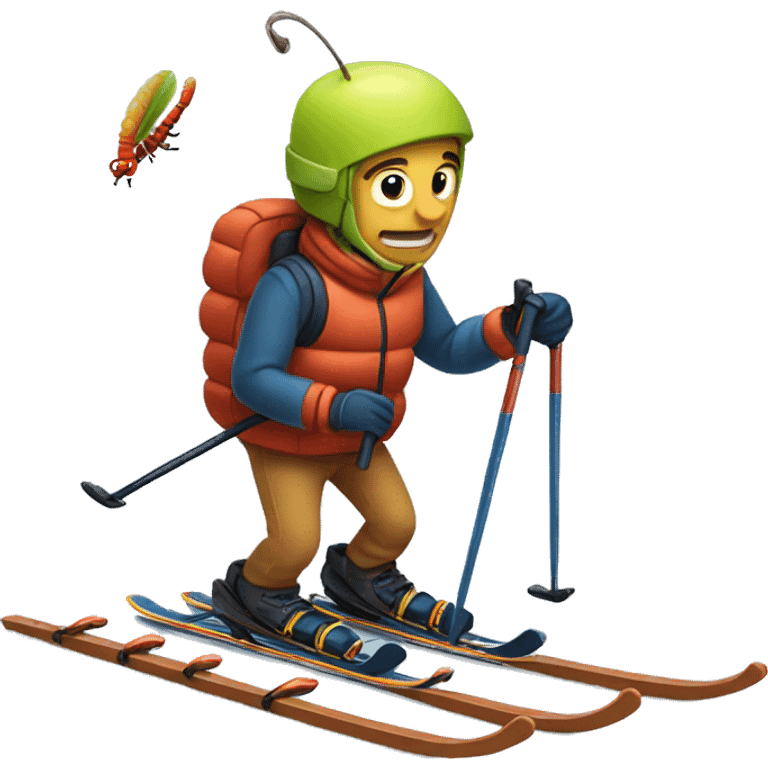 Centipede skiing emoji