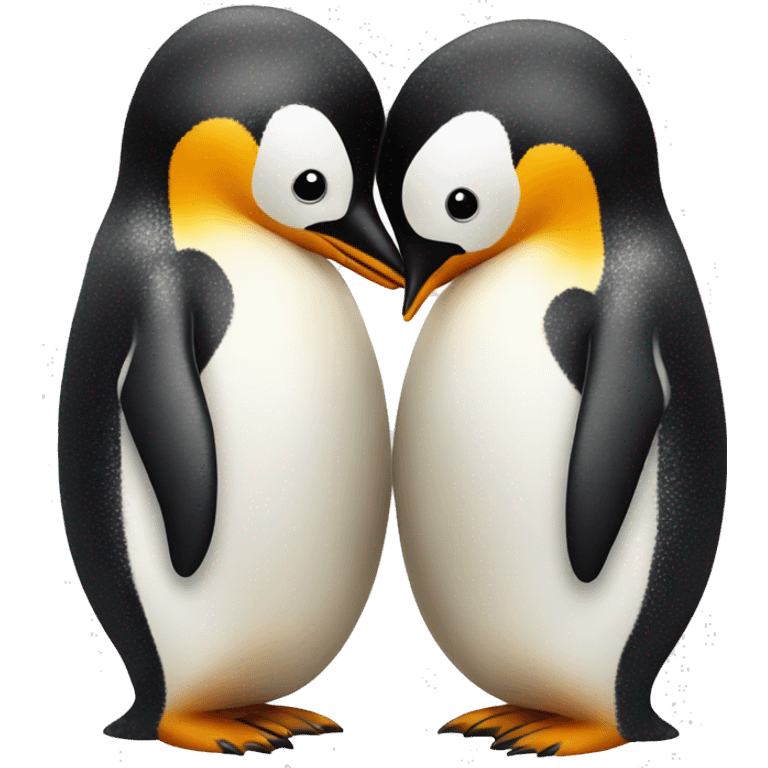 Penguins kissing emoji