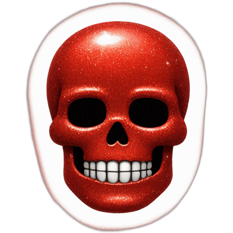 Red glitter skull emoji