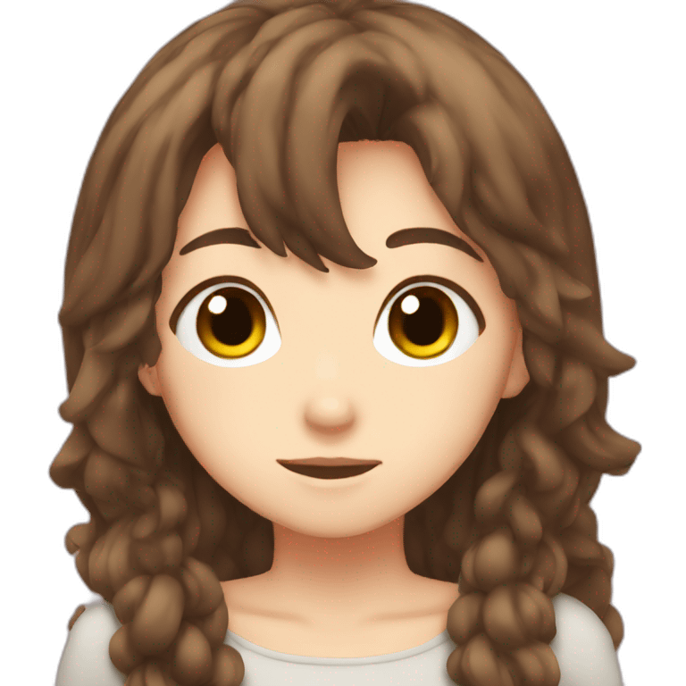 anime girl with brown hair emoji