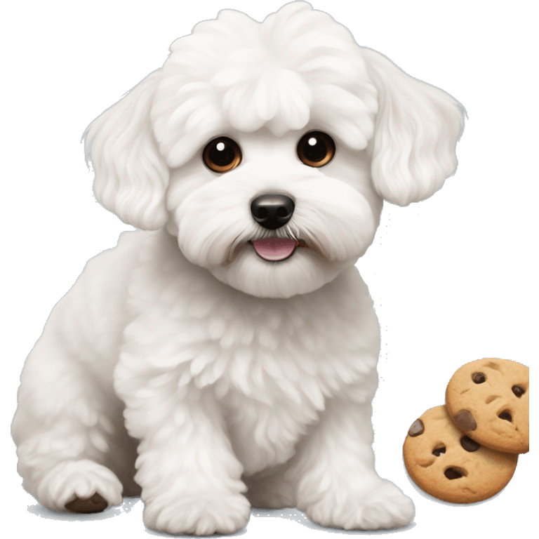 white maltipoo with cookie emoji