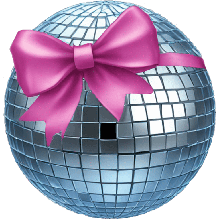 Disco ball with coquette bow  emoji