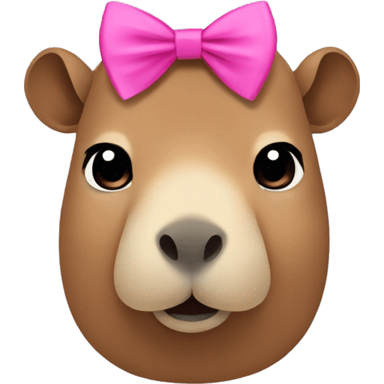 capybara with pink bow emoji