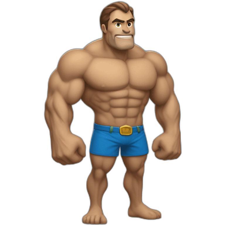 Un homme chauve musclé emoji