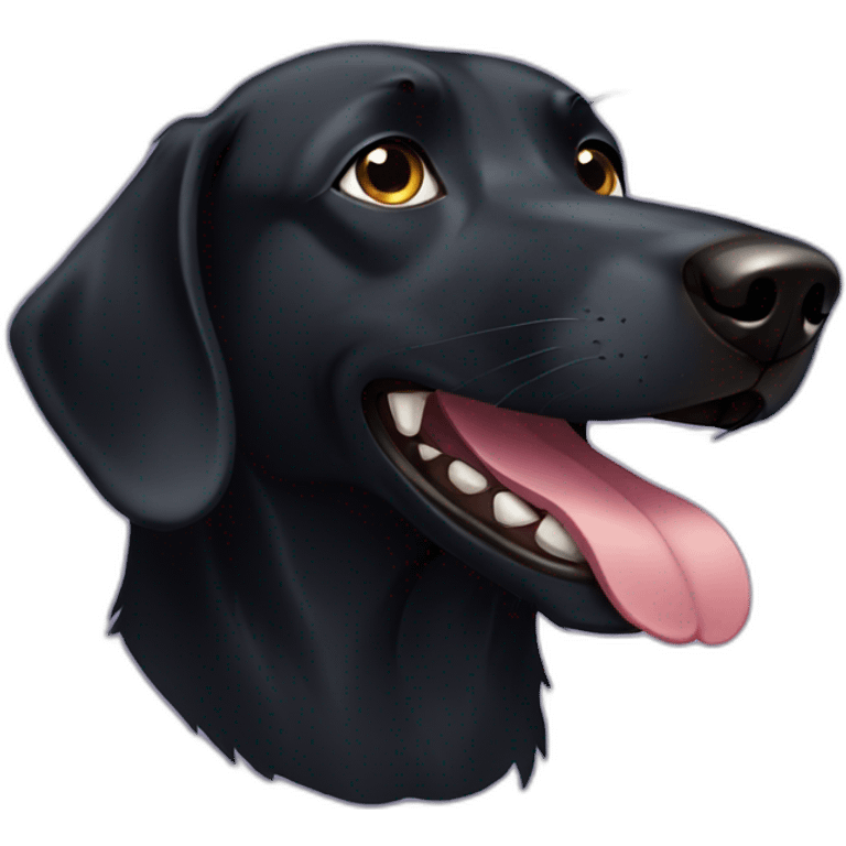 black Dog with visible underbite emoji