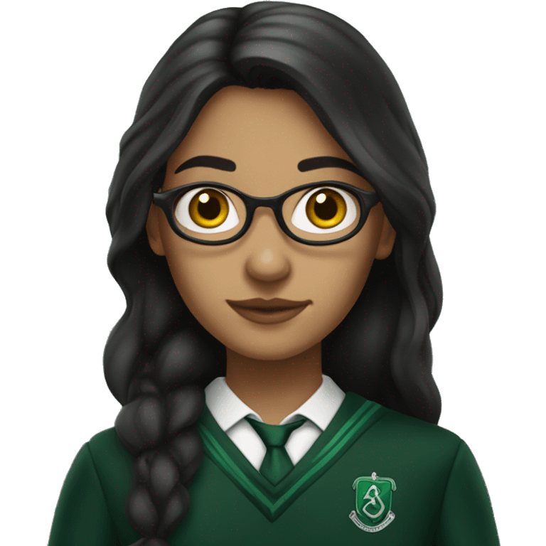 brunette slytherin student emoji