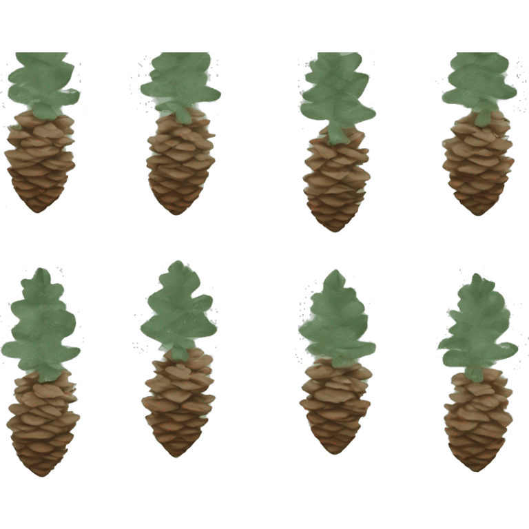 Lightly snowy pine cone with Sage green ribbon emoji