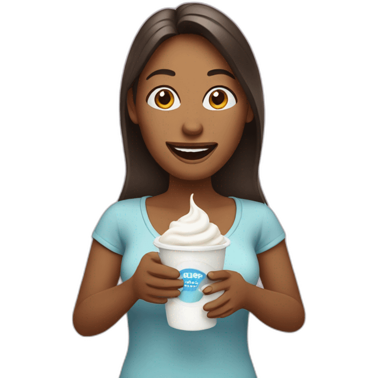 WOMAN EATING YOGURT emoji