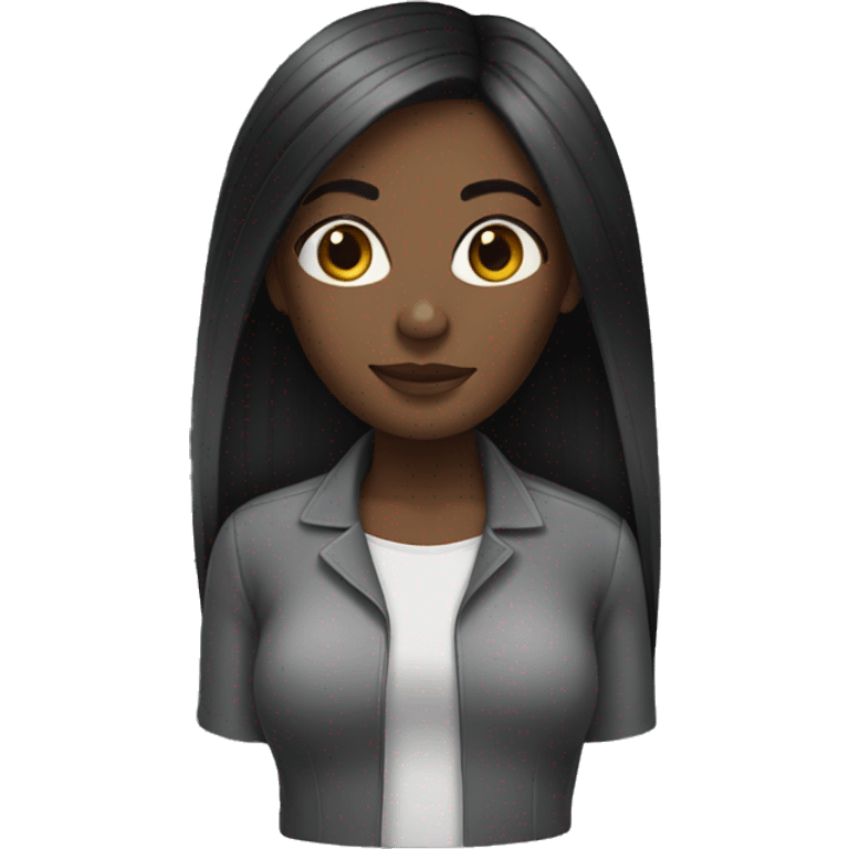 black girl with straight hair emoji