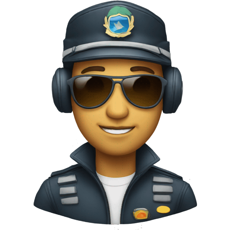 pilot with sunglasses emoji