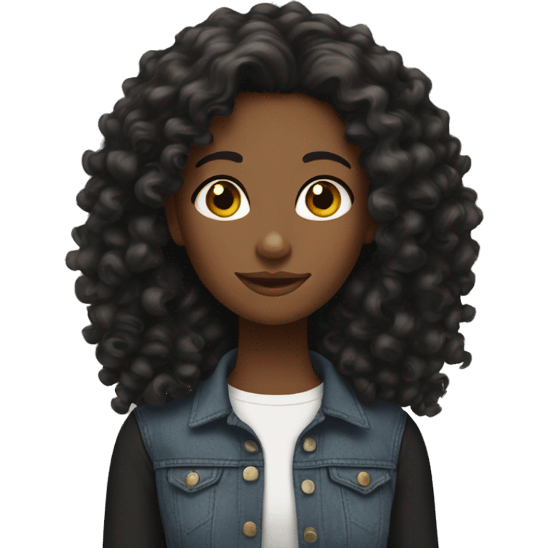 Pretty black lesbian with curly hair  emoji