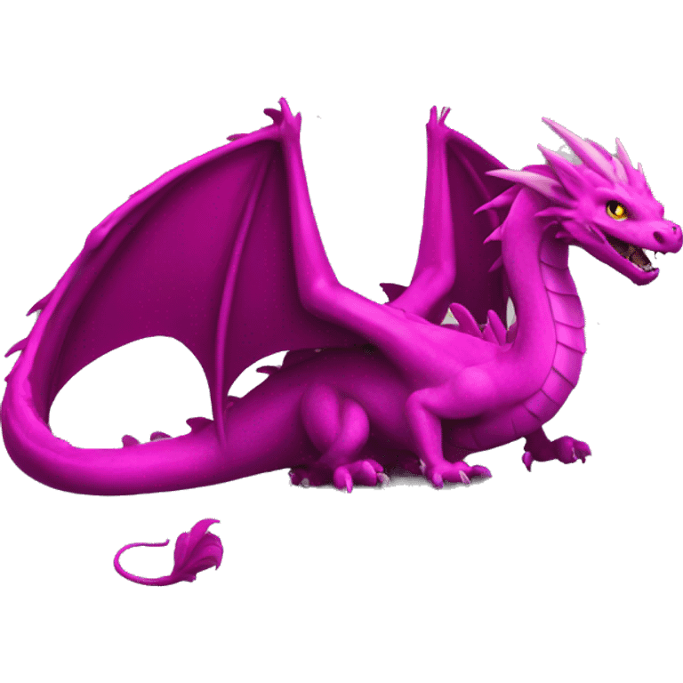 Dragón fucsia con negro emoji