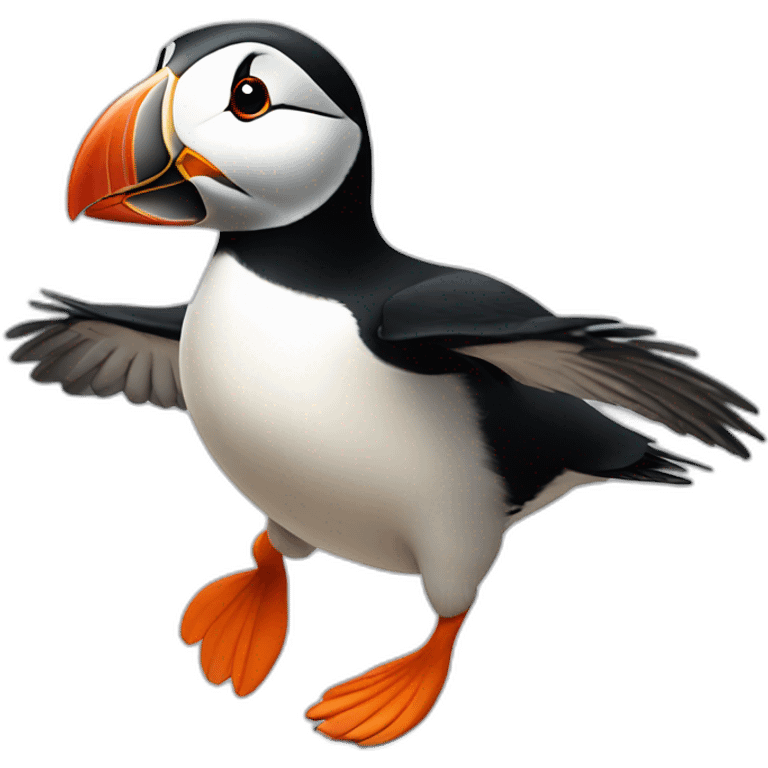 Puffin running  emoji