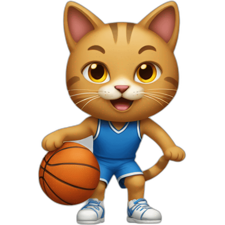 cat playing basketball emoji