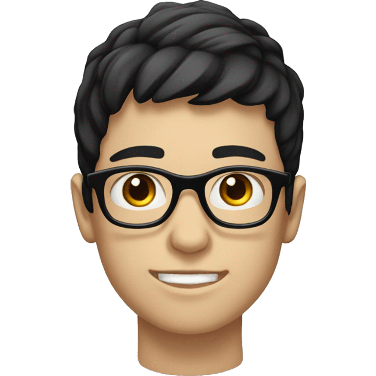 A white-skinned boy with black hair wearing round glasses  emoji