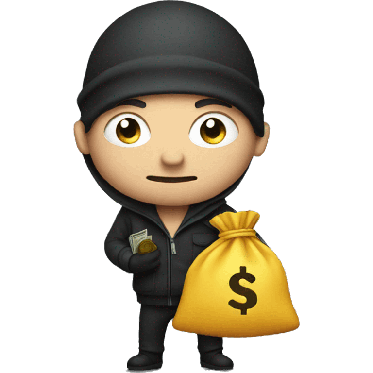 Thief hold a bag of money emoji