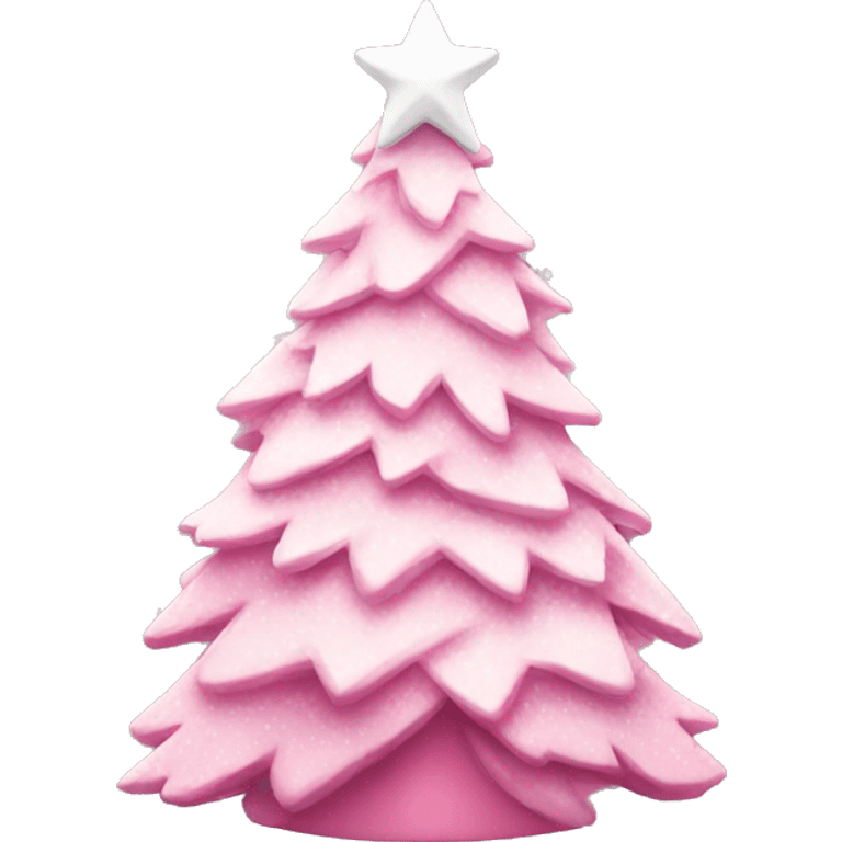 A pink and white Christmas tree  emoji