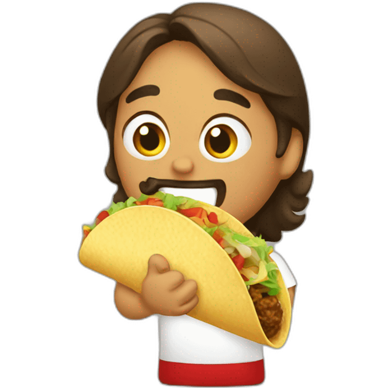 Mexican eating taco emoji