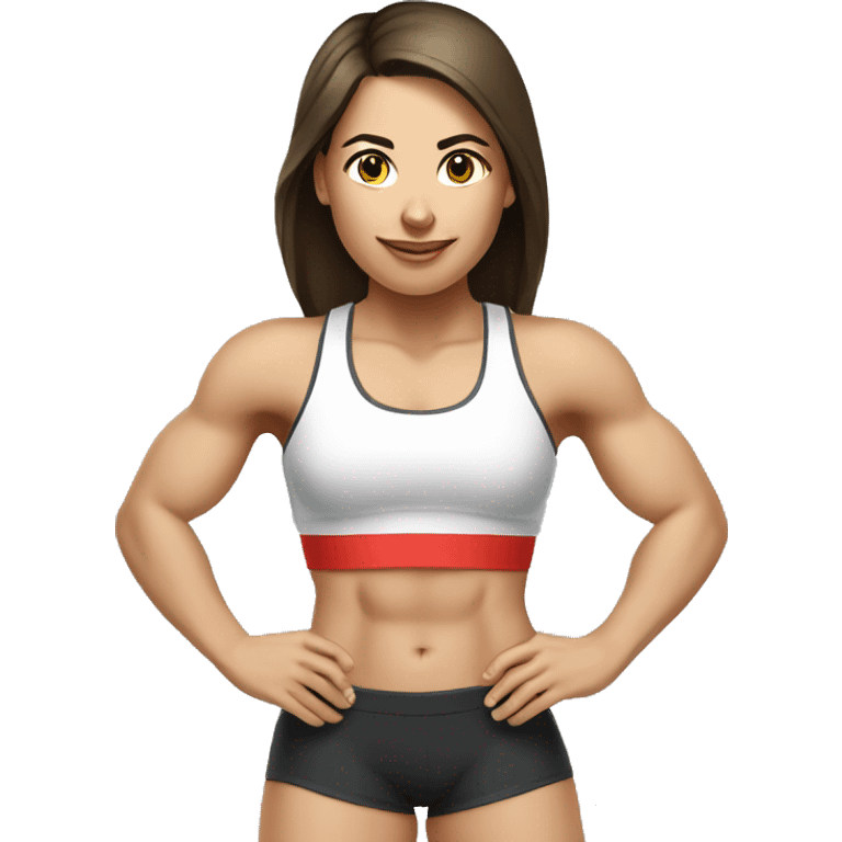 White brunette Female athlete doing crossfit emoji