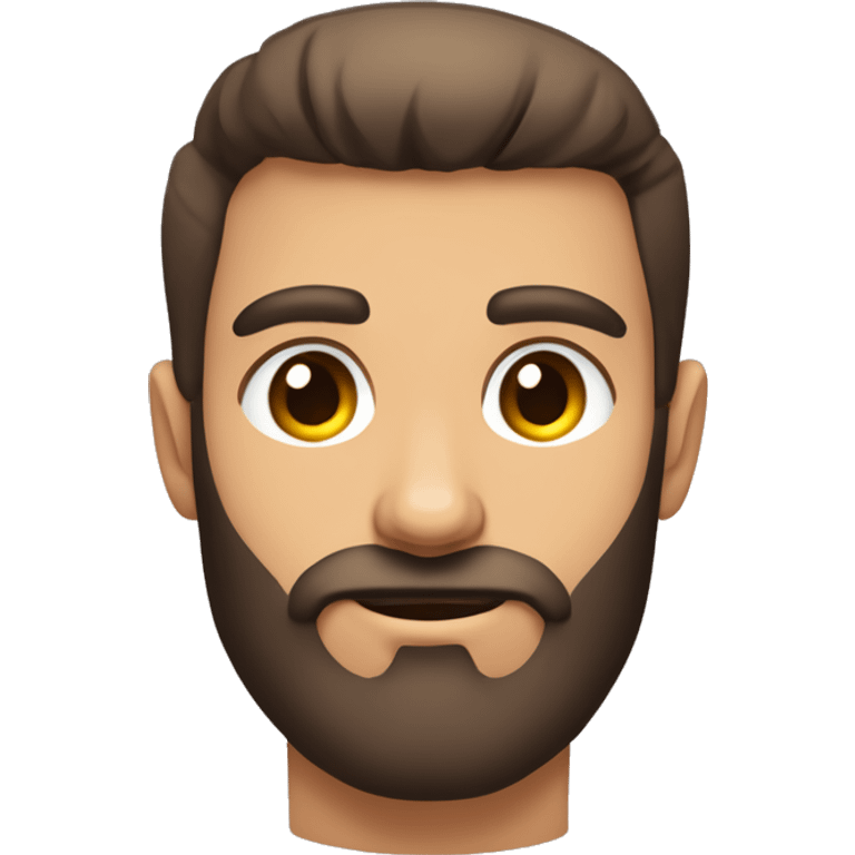 jeune homme vu du buste musclé métisse brun yeux foncés barbu emoji