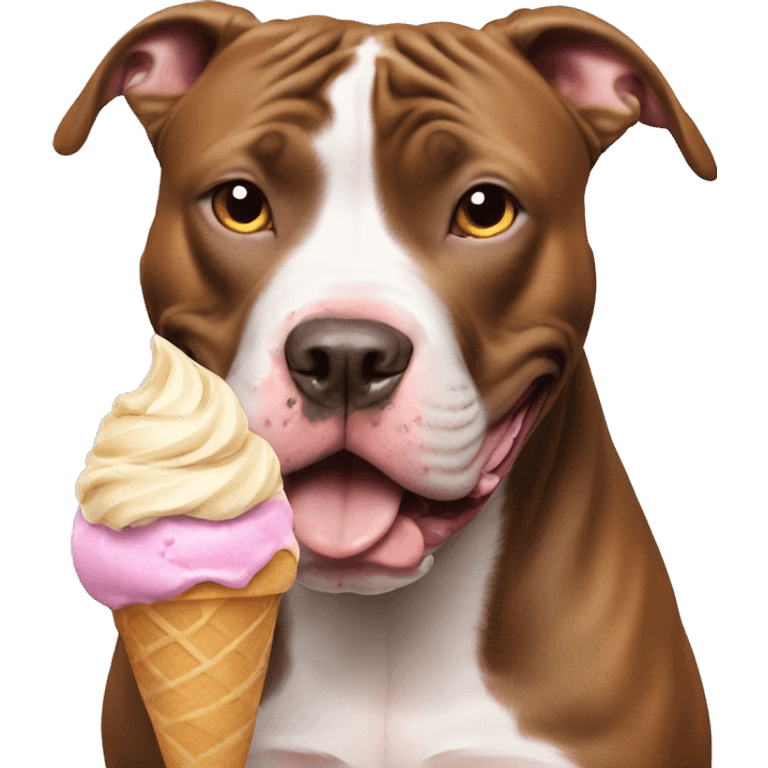 Pitbull with ice cream emoji