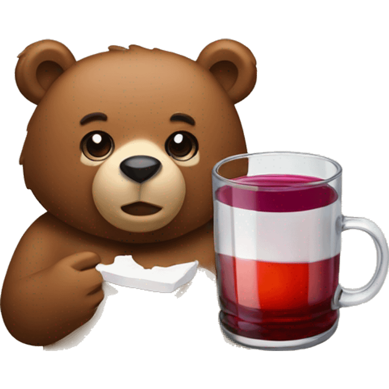 Bear with mulled wine  emoji