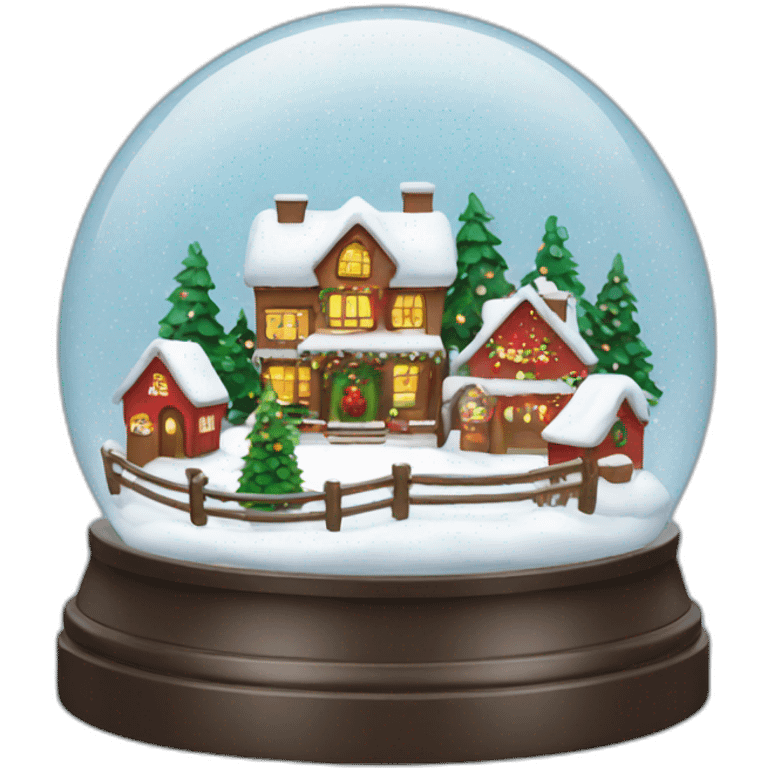 Christmas village snow globe emoji