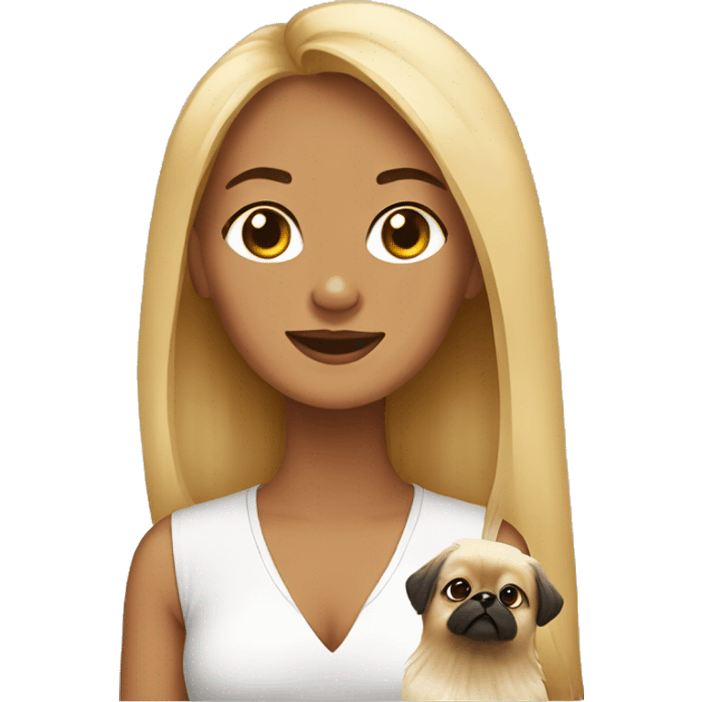 Women with Pekingese emoji