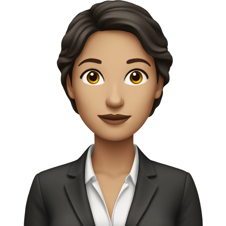 Fair skin Business woman with dark brown hair emoji