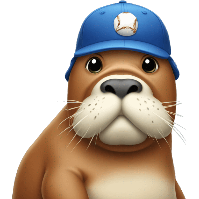 walrus with a baseball cap emoji