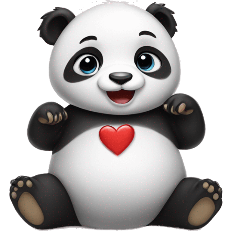 Baby panda in love emoji