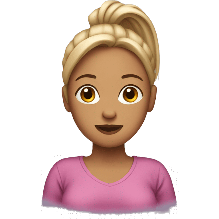 woman with ponytail pregnant emoji