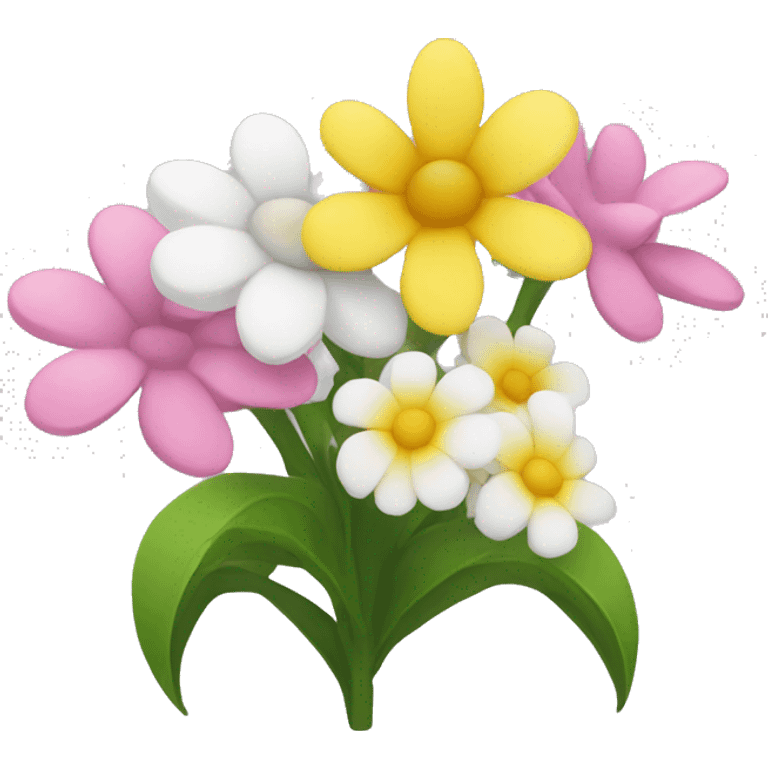 Yellow white and pink flowers emoji