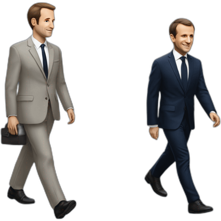 Valentin Demé and Macron walking emoji