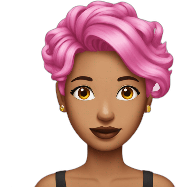 nail artist pink hair  emoji