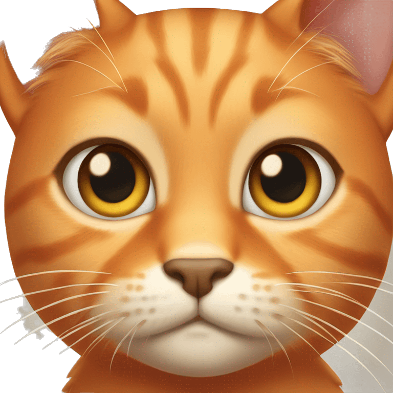 Orange cat with brown eyes emoji