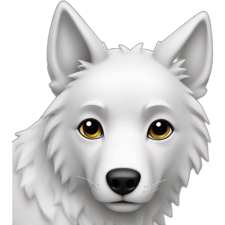 lobo branco com preto  emoji