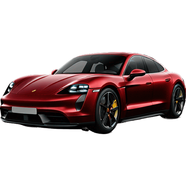 Dark red porsche taycan emoji