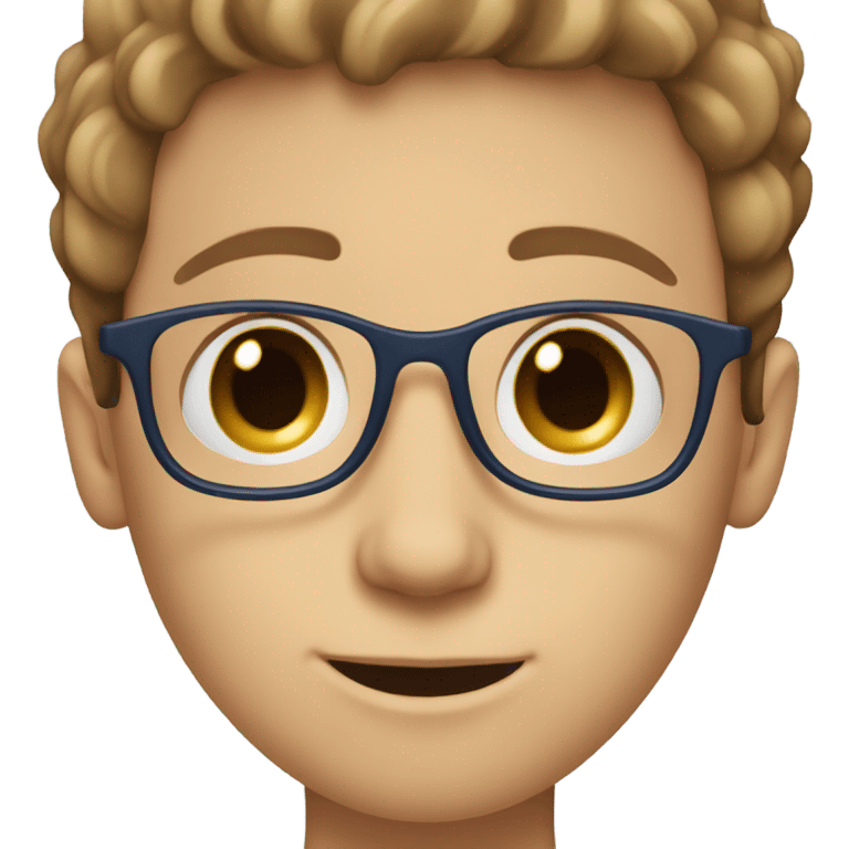 Jewish boy with blue eyes square glasses and straight light brown hair  emoji