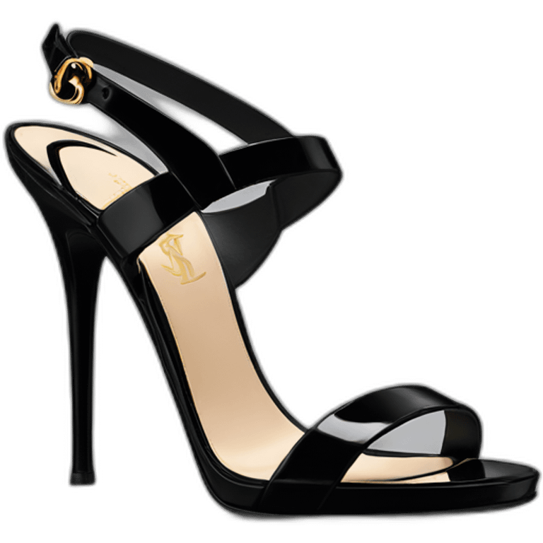 Ysl TRIBUTE heel SANDAL black PATENT LEATHER emoji