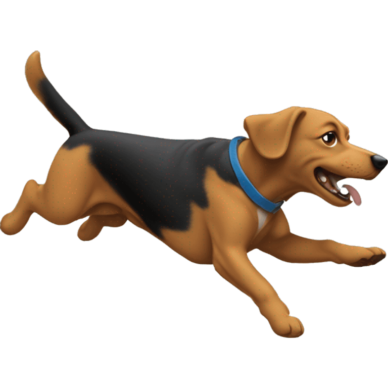 Agility dog jumping over anvil emoji