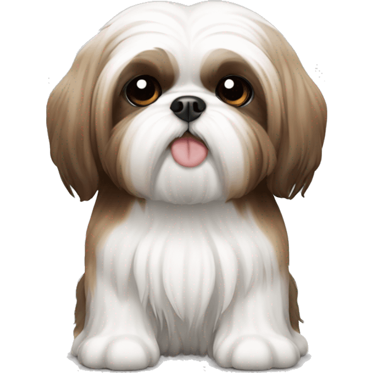 White and brown shih tzu emoji