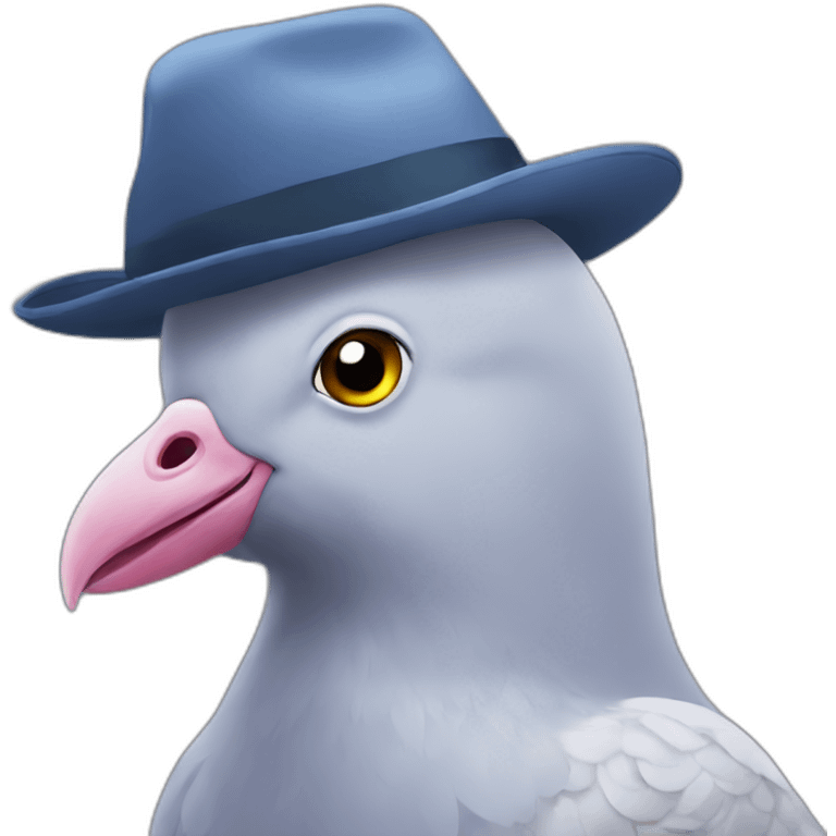 pigeon with a bird hat emoji