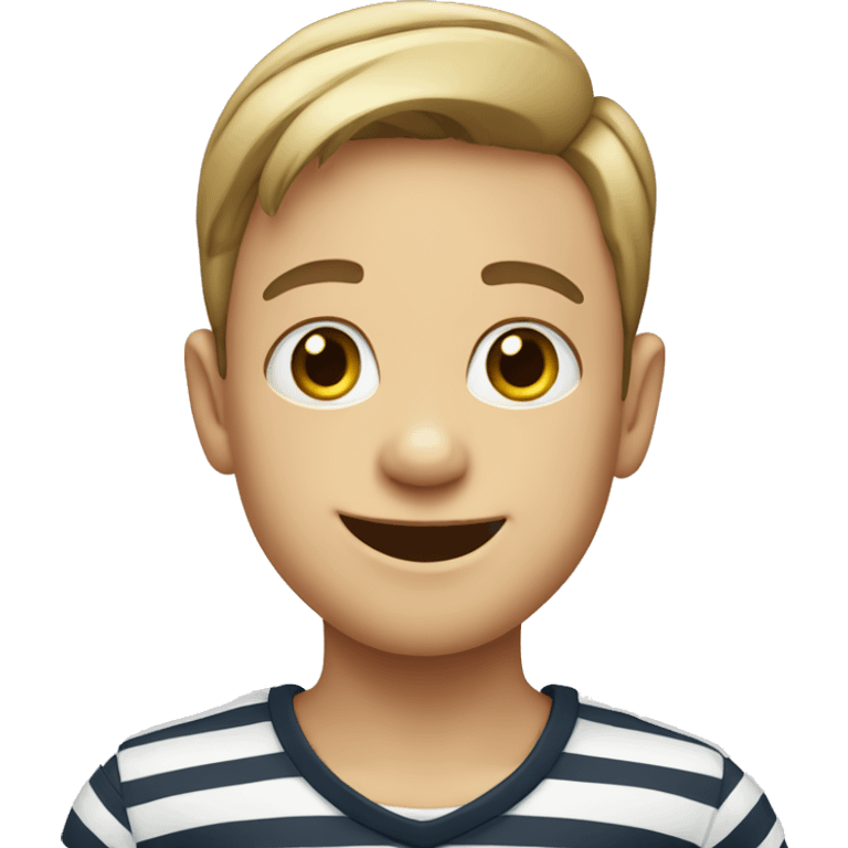 smiling boy in striped shirt emoji