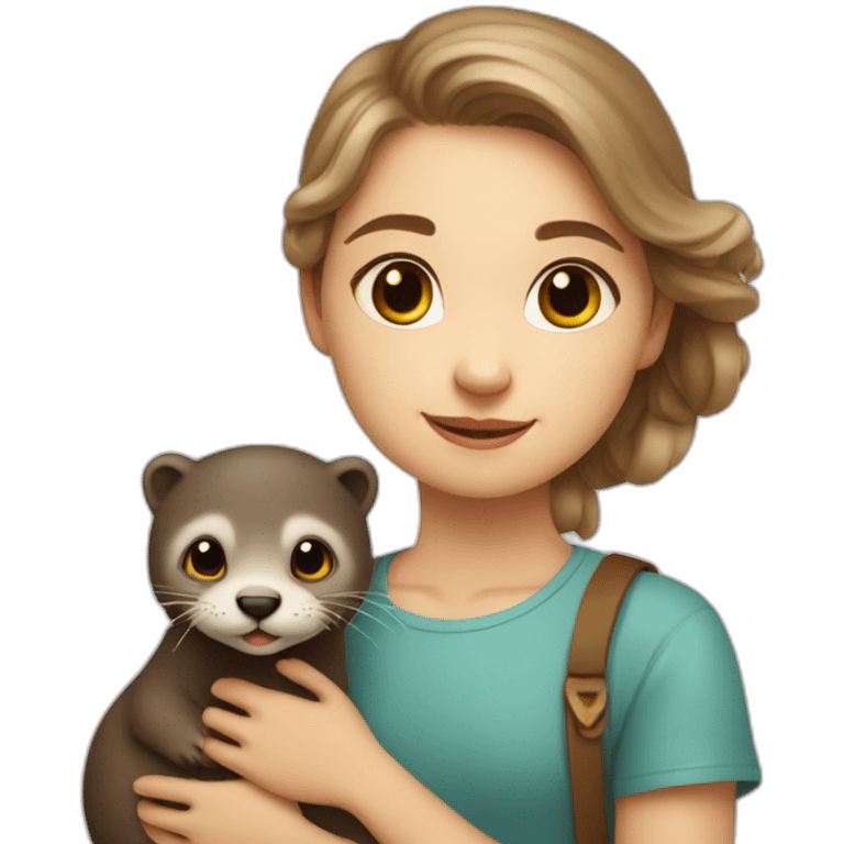 a cute danish girl and her otter emoji