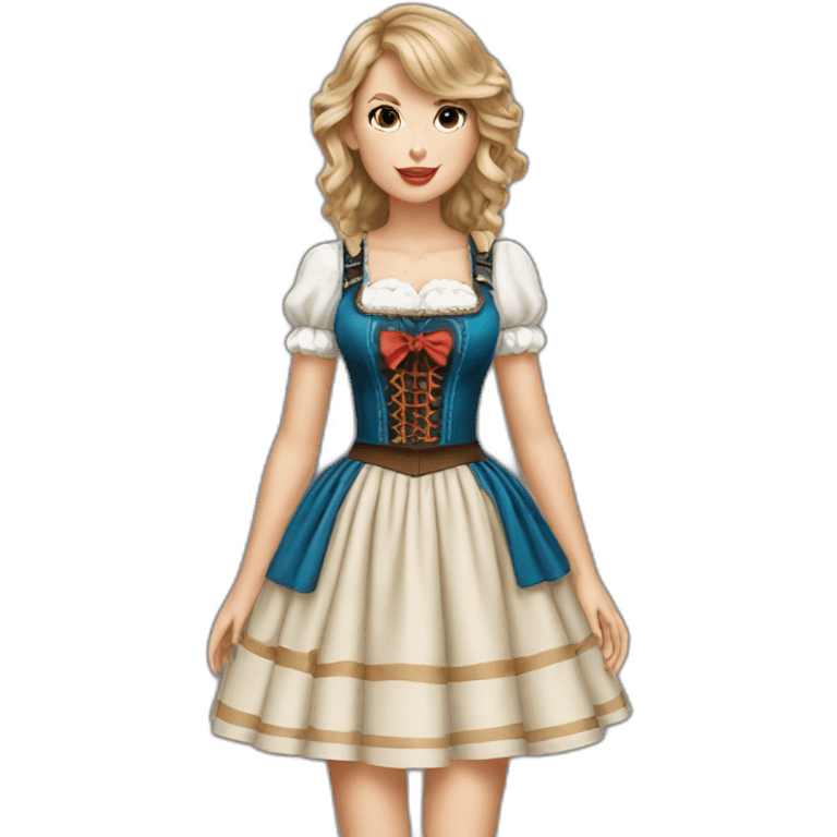 taylor swift wearing an oktoberfest dress hyperrealistic emoji