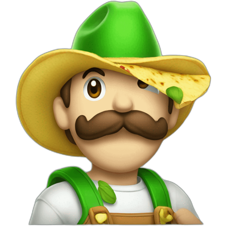 Luigi eats a taco emoji