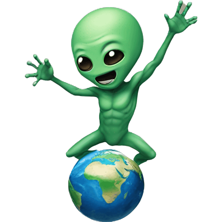 Alien throwing earth  emoji