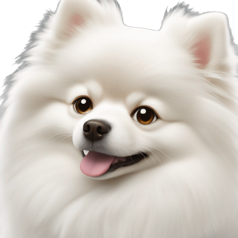 White Pomeranian Spitz is lying emoji